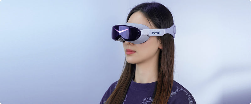 Pimax dream air  se VR 高端轻巧头显|全功能8K分辨率VR头显 真人佩戴示意图